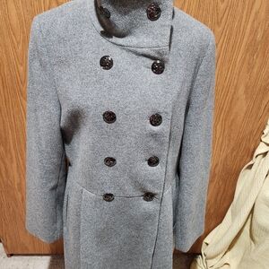 Calvin Klein Gray Double-Breasted Pea Coat